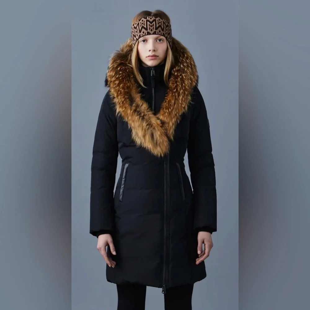 KAY-F Down Coat - Natural Fur Signature Mackage Collar - Picture 1 of 7